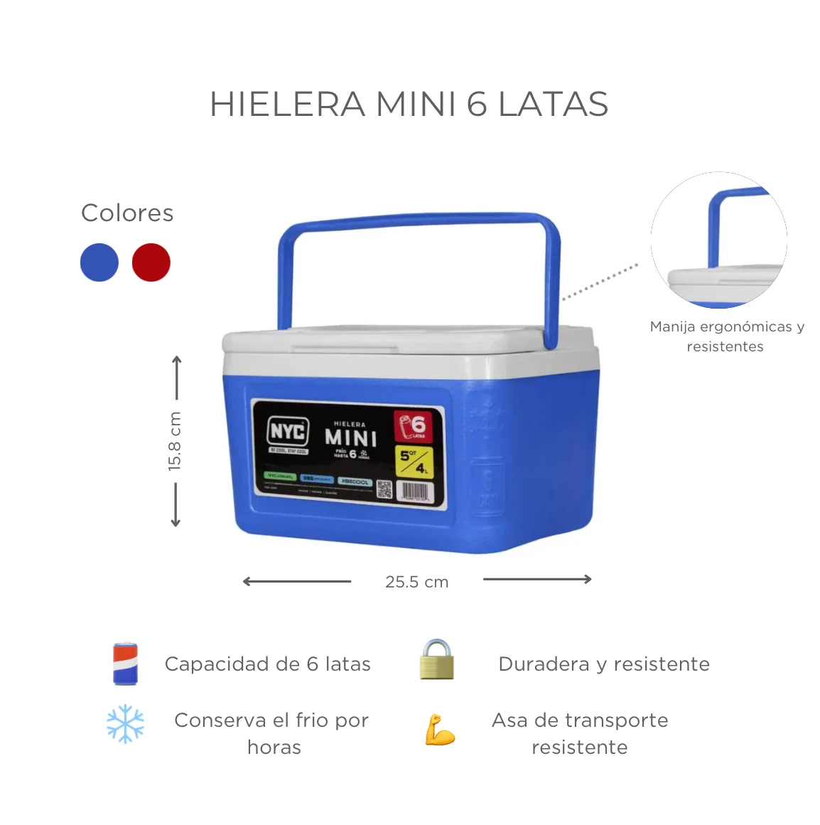 HIELERA 6 LATAS 4.7LTS NYC 4